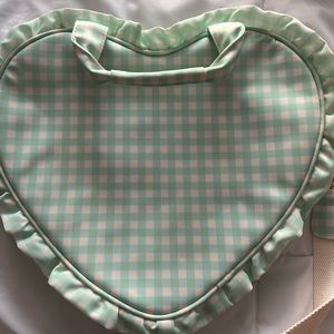 Stoney clover lane pastel gingham heart tote